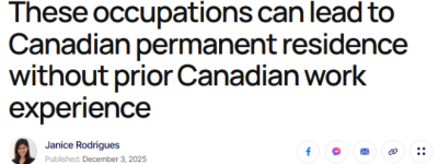 太缺人! 加拿大PR”新捷径”: 这些职业无需本地经验+低分上岸