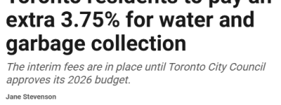 1月生效! 多伦多2大”刚需”收费上涨, 每家每户多掏一笔钱