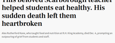 士嘉堡43岁暖男老师骤然离世! 全校师生心碎: 他是”一束光”