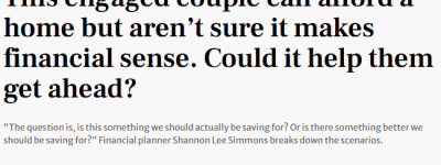 多伦多95后小情侣准备结婚, 父母催买房! 专家却劝: 别急, 继续租