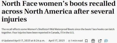數千件The North Face熱銷產品召回,全額退款