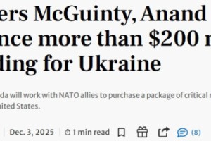 加拿大再拨2.35亿元支援乌克兰 累计承诺已近220亿元