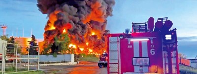 克里米亞儲油庫大火 疑遭無人機襲擊