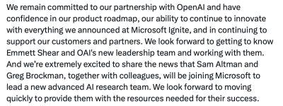 奥特曼加入微软！OpenAI聘请Twitch创始人当临时CEO