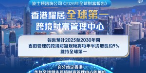 香港躍居全球第一跨境財富管理中心