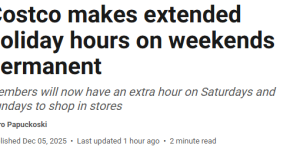 加拿大Costco宣布”永久性”新规! 延长营业、狂送福利! 人人有份!