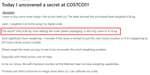 华人网友爆料: 在Costco买的牛肉, 回家一称, 傻眼了!