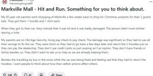 心寒! 85岁老人去Markville Mall给孙子买礼物, 结果车被人撞烂!