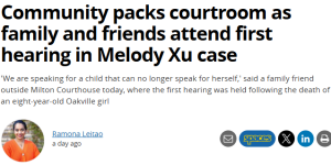 多伦多8岁华裔女孩遭印度司机撞死案开庭! 大批华人挤满现场声援