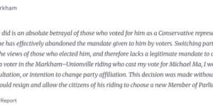 彻底的背叛! 万锦华人请愿书签名已达3.7万! 提出3大要求!