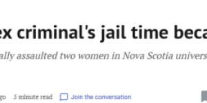 加拿大25岁大学生性侵2名女生! 法官考虑其种族, 仅判入狱2年!