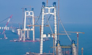 廈金大橋貓道完工　懸索架設全面開工