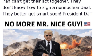 特朗普發持槍圖威脅伊朗：放聰明點 不再有好好先生