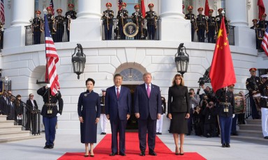 圖集 | 習近平出席美國總統特朗普在白宮舉行的歡迎儀式